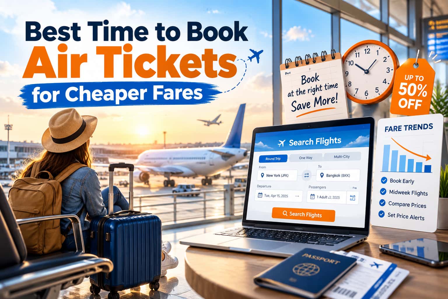 Best Time to Book Air Tickets for Cheaper Fares