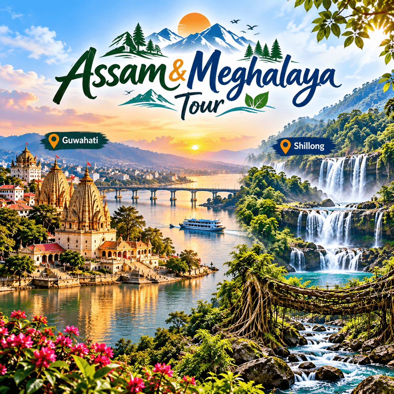 Assam & Meghalaya Tour Package for travellers from Shilaj, Ahmedabad